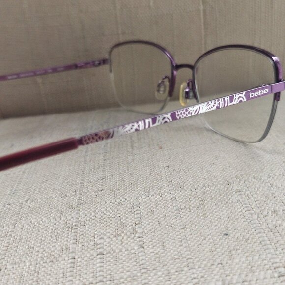 bebe Women Eyeglasses Frame Plum Tone BB5188 Half Rim Glasses Frame 53[]17 140 - Picture 5 of 14